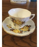 VINTAGE RARE ROSINA BONE CHINA YELLOW ROSE TEA CUP AND SAUCER - $20.75