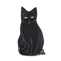 Novelty Black Cat Crossbody Bag Style Girls Purse Halloween  Kitten Cute Cool Un - £32.27 GBP
