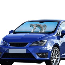 Dolphins Jumping on The Ocean Car Auto Sun Shade 55&quot; x 29.53&quot; - $27.00