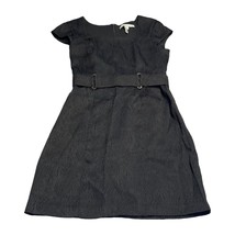 Max &amp; Cleo Fit &amp; Flare Dress Girls 4 Textured Belted Cap Sleeve Square Neck - £17.49 GBP