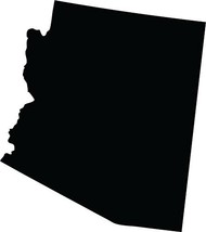 Picniva black Arizona AZ map removable Vinyl Wall Decal Home Dicor 15 inchs wide - $13.71