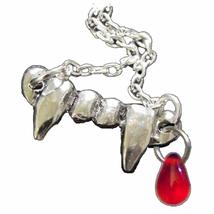 Funky True Vampire Fang Teeth Blood Necklace Gothic Halloween Costume Jewelry-SM - £5.45 GBP