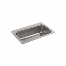 Kohler Single Bowl Kitchen Sink Basin Drop In Stainless Steel 33 Inch 1 ... - £301.27 GBP