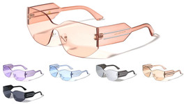 Futuristic Slim Wide Cat Eye One Piece Shield Lens Sunglasses Mod Retro Fashion - £7.19 GBP