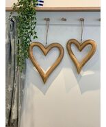 Natural Wooden Heart Hanging Decorations (Pair) - $792.86 MXN