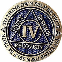 4 Year AA Medallion Reflex Antique and Blue Color Bronze Chip IV - $5.93