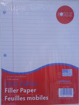 LOOSE-LEAF FILLER PAPER WIDE RULED 3 Hole Punched 8&quot;x 10.5&quot; 150 Sheets - $2.96