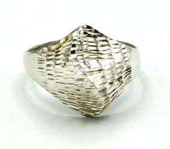 Vintage Sterling Silver Diamond Cut Wave Dome Ring Size 8.75 - $31.68