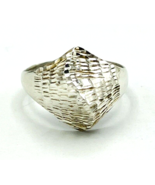 Vintage Sterling Silver Diamond Cut Wave Dome Ring Size 8.75 - £25.24 GBP