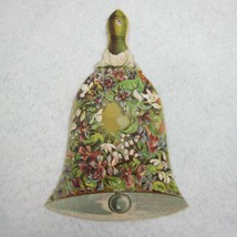 Antique 1883 Victorian Trade Card Die Cut Bell &amp; Flowers James Harrison Dry Good - £15.97 GBP