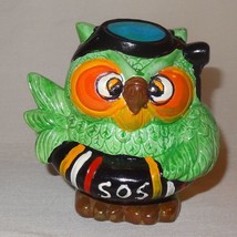 Vintage Ceramic owl bank green SOS inner tube Snorkeling - £23.01 GBP