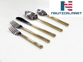 Al-Nurayn Brass cutlery set,gold flatware,stainless steel cutlery Set Of 4 - $99.00