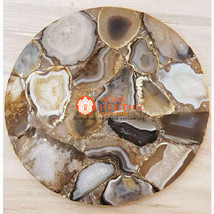 Natural Browne Agate Custom Coffee Side End Table, Natural Agate Dining Tables - £190.13 GBP+