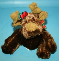 Walmart Reindeer Moose Deer Christmas Plush Stuffed Bow Antlers Laying Soft Toy - £18.60 GBP