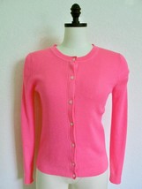 Banana Republic 100% Merino Wool Cardigan Sweater XS Vivid Hot Barbie Pink Retro - £23.08 GBP