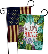 Welcome Friends - Impressions Decorative USA Vintage - Applique Garden Flags Pac - £24.61 GBP