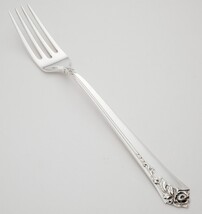 MINT ONEIDA STEARLING SILVER FORK THREADED DAMASK ROSE 7½” 43 GRAMS 92.5... - $65.58