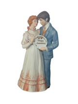 Enesco Treasured Memories figurine vtg porcelain Happy Anniversary 1985 gift mcm - £31.61 GBP