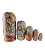 Matryoshka Nesting Doll 7&quot; 5 Pc., Jesus Nativity Hand Made Russian - $82.23