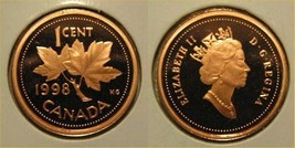 1998 Canada Frosted One Cent Penny Proof - $2.97