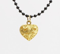 Solid 22k gold FILIGREE heart charm pendant  #B6 - £310.09 GBP