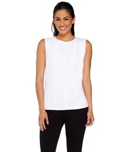 GILI Sleeveless Peplum Back Top With Seam Detail White Regular 2 - £7.46 GBP