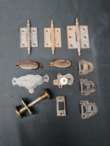 1800s Victorian Eastlake Hardware Lot Hinges Drawer Pulls Latches Knobs ... - $39.62