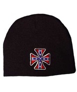 IRON CROSS USA American Red,White&amp;Blue EMBROIDERED BEANIE KNIT HAT Short... - £9.61 GBP
