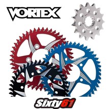 ZX10R Front and Rear Sprocket 2004-2024 2025 Kawasaki Vortex 520 Red Blu... - $104.00