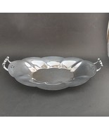 Vintage Continental Silver Silverplate Oval Bread Tray Scalloped Edge Ha... - £12.42 GBP