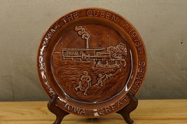 Judy Sutcliffe 1975 Greentree Pottery Iowa Great Lakes Plate The Queen Riverboat - £19.22 GBP