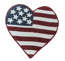 8 Storehouse Americana &quot; Heart STARS-STRIPES&quot; Patriotic Beaded Placemat Charger - $199.99