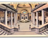 Stato Capitol Interno Corridoio Salt Lake Città Utah Ut Unp Lino Cartoli... - $3.36