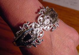 Antique Old Colony Hinged Cuff Bracelet Triple Plated Sterling Silver Spoons! - £54.34 GBP