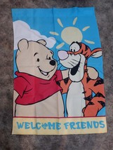 Disney Winnie The Pooh  &amp; Tigger &quot;Welcome Friends&quot; Porch Flag Yard Garden - $7.75