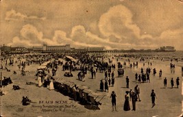 Vintage POSTCARD-BEACH Scene Showing Steeplechase &amp; Steel Pier, Atlantic BK59 - £5.53 GBP
