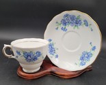 Vintage Colclough Bone China Coffee Tea Cup &amp; Saucer Blue Floral England - $12.86