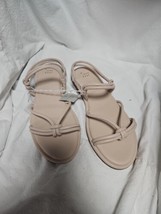 Women&#39;s Lara Ankle Strap Sandals - A New Day Memory Foam Beige Size 9.5 - $191.25 MXN