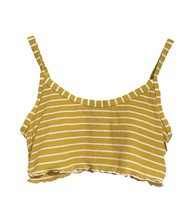 Xhilaration Ribbed Striped Cami Swim Top Bikini Top Size M Yellow Top Be... - $9.99