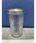 Anchor Hocking Clear ribbed  Glass Sugar Jar with flip top metal lid - $12.58