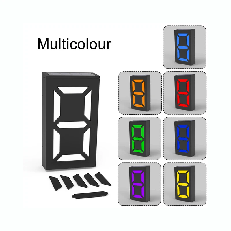 LED Solar Wall Lights Color Transform House DIY Door Number Lamp Home Number Lig - £81.41 GBP