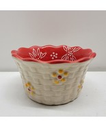 Temp-tations Old World Red White Snowflake Woven Pattern 4oz Holiday Dis... - $9.89