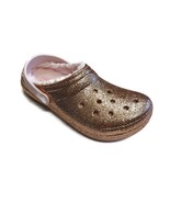 CROCS Baya Glitter Lined Clog K Lightweight Slip On Clogs Sz J4 Shoes Go... - £44.21 GBP