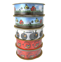 The Angry Birds Decorative Ribbon Set Red White Blue Offray 7/8&quot; x 9&#39; Feet Craft - £10.31 GBP