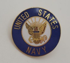 United States US Navy Crest Logo Lapel Hat Pin Tie Tack Silver &amp; Blue - £13.14 GBP