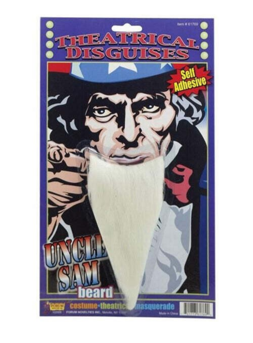 FORUM SELF ADHESIVE WHITE UNCLE SAM BEARD HALLOWEEN COSTUME ACCESSORY 61769 Item image 3
