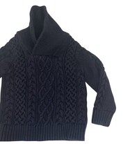 Baby Gap Navy Cable Knit Sweater Shawl Collar 2T 100% Cotton image 4
