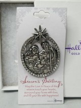 Nativity Pin Roman Hallmark 2 Inches Silver Tone Finish Straight Pin Back - £8.49 GBP