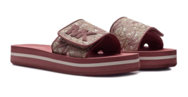 Michael Kors Womens MK Platform Slide Sandals Pink Signature Rose 9 M NEW - $69.99