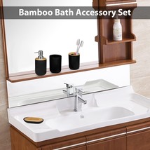6PCS Bathroom Accessories Set Bathroom Decor Plastic Bamboo Bath Ensemble Kit wi - £43.46 GBP